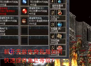 新开无赦传奇私服如何快速提升角色等级? 新开无赦传奇私服如何快速提升角色等级?