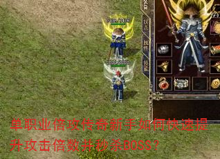 单职业倍攻传奇新手如何快速提升攻击倍数并秒杀BOSS? 单职业倍攻传奇新手如何快速提升攻击倍数并秒杀BOSS?