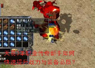 天易3单职业传奇新手如何快速提升战力与装备品质? 天易3单职业传奇新手如何快速提升战力与装备品质?