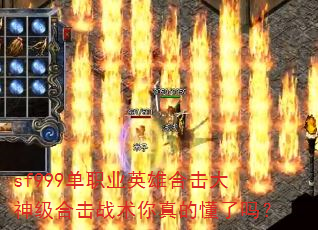 sf999单职业英雄合击大神级合击战术你真的懂了吗? sf999单职业英雄合击大神级合击战术你真的懂了吗?