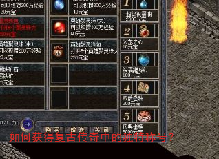 如何获得复古传奇中的独特称号? 如何获得复古传奇中的独特称号?