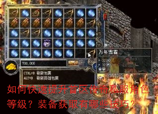 如何快速提升首区传奇私服角色等级?装备获取有哪些技巧? 如何快速提升首区传奇私服角色等级?装备获取有哪些技巧?