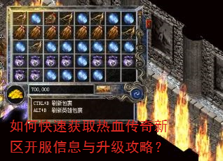 如何快速获取热血传奇新区开服信息与升级攻略? 如何快速获取热血传奇新区开服信息与升级攻略?
